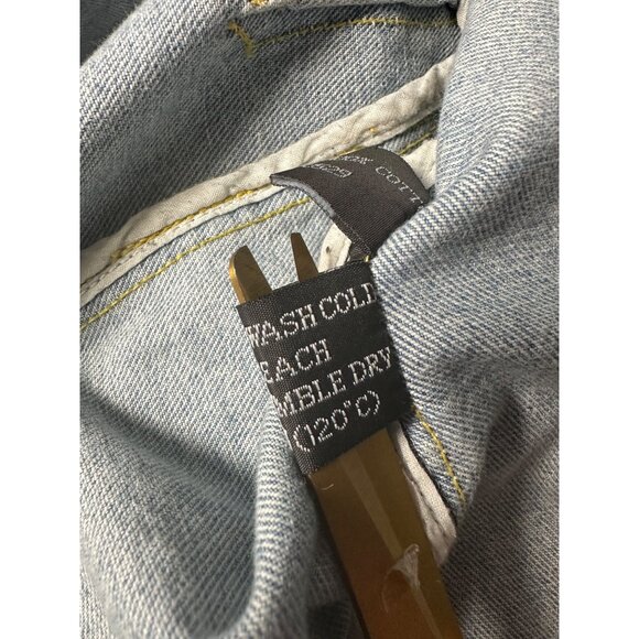 Vintage Y2K Steve Madden Utility Denim Jacket Women’s XL Military Button Front - Picture 15 of 15